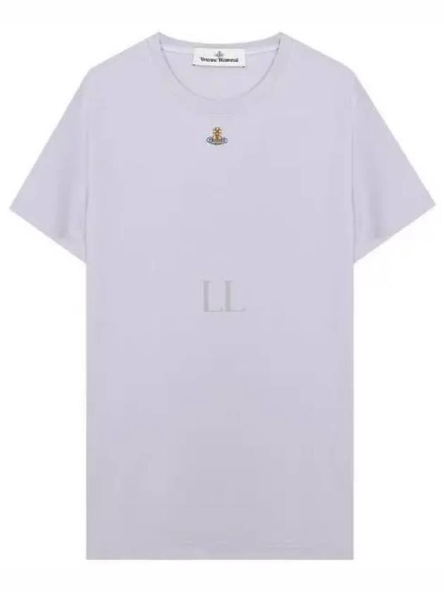 Embroidered Logo Short Sleeve T-Shirt Violet - VIVIENNE WESTWOOD - BALAAN 2