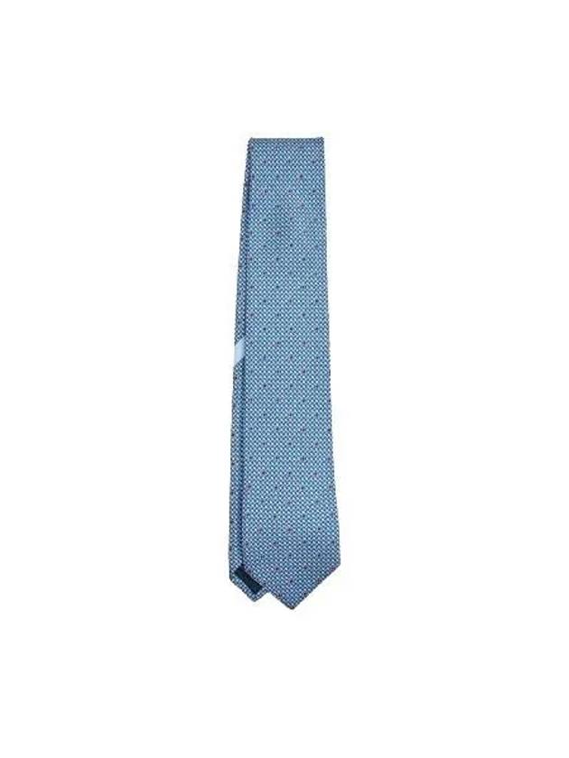 Gancini Print Silk Tie Blue - SALVATORE FERRAGAMO - BALAAN 2