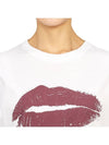 Lips Embroidered Logo Short-Sleeved T-Shirt White - ISABEL MARANT - BALAAN 9