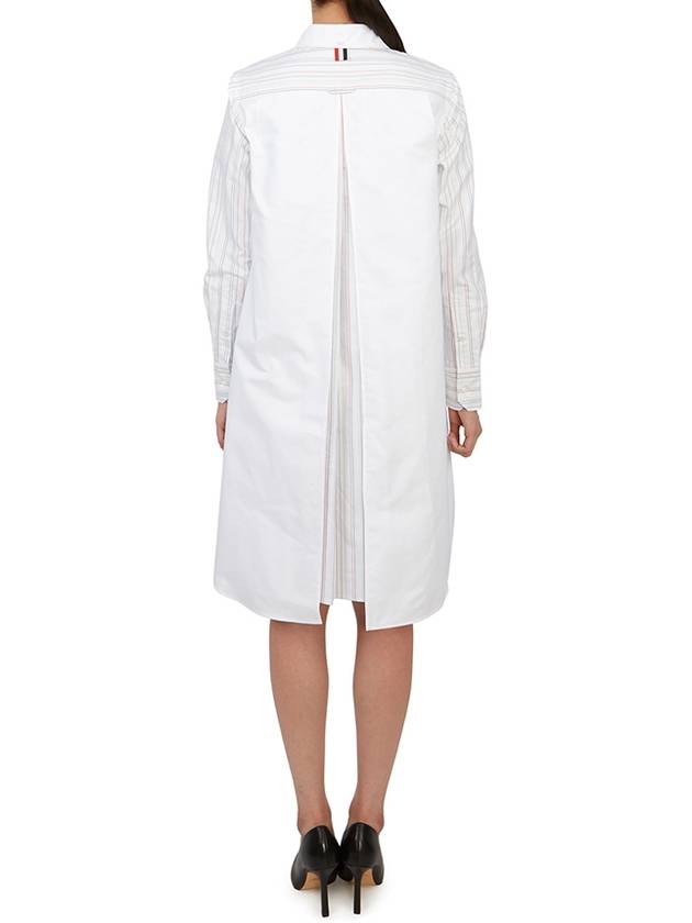 Pleated Back Striped Oxford Short Dress - THOM BROWNE - BALAAN 8