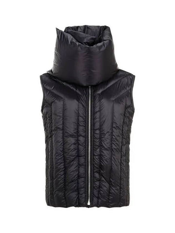 WOMEN Funnel Neck Hybrid Down Vest Black 270606 - RICK OWENS - BALAAN 1