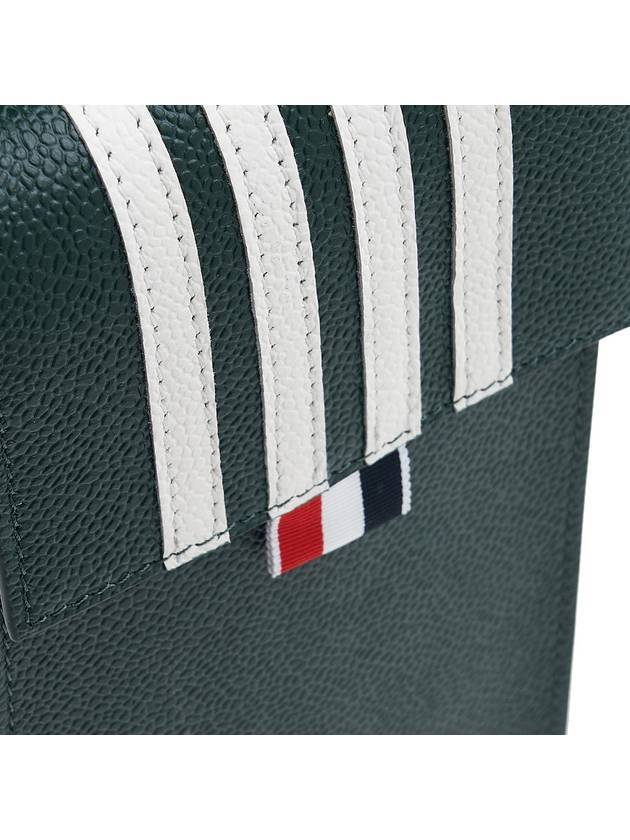 4-Bar Stripe Phone Holder Cross Bag Dark Green - THOM BROWNE - BALAAN 8