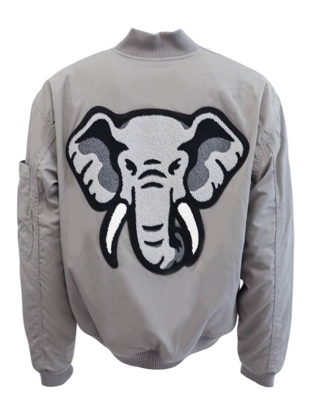 Elephant Embroidery Bomber Jacket Misty Grey - KENZO - BALAAN 3