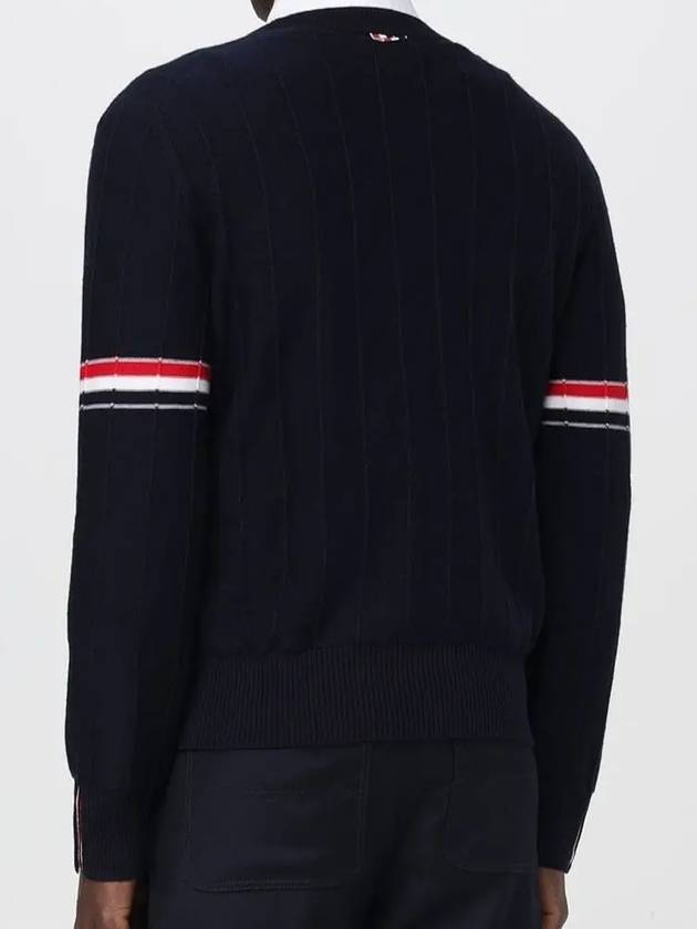 Wool Relaxed Pullover Knit Top Navy - THOM BROWNE - BALAAN 4