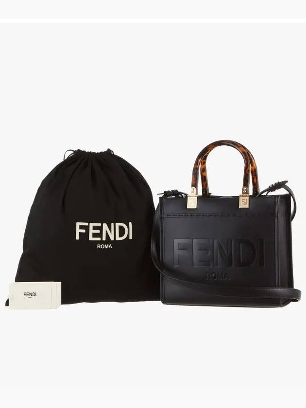 Sunshine Small Leather Tote Bag Black - FENDI - BALAAN 4