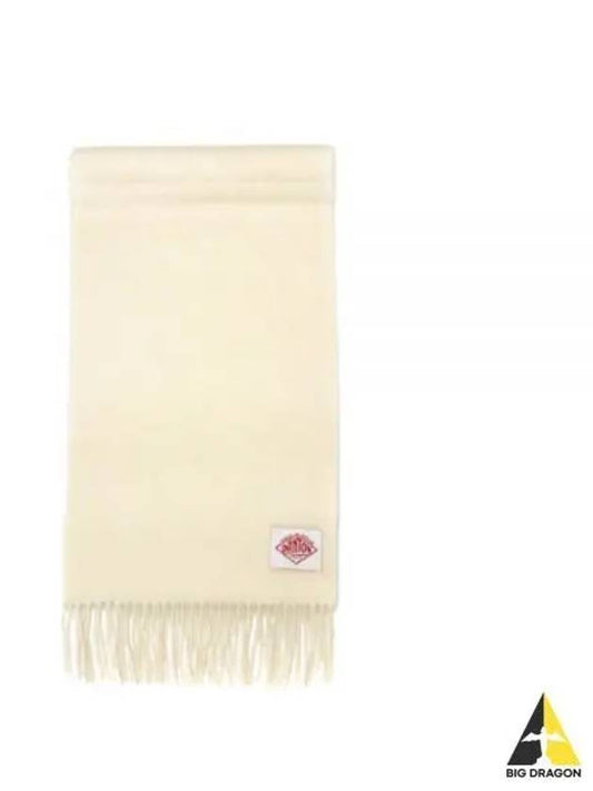 Logo Label Wool Cashmere Scarf DTH0226 MUF IVORY - DANTON - BALAAN 1