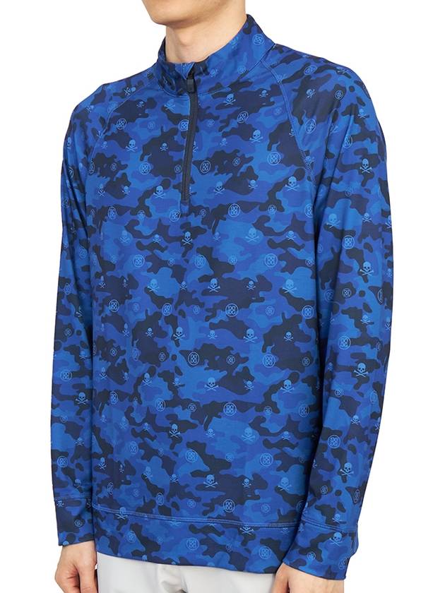 Men's Icon Camo Half Zip Up Long Sleeve T-Shirt Blue - G/FORE - BALAAN 3