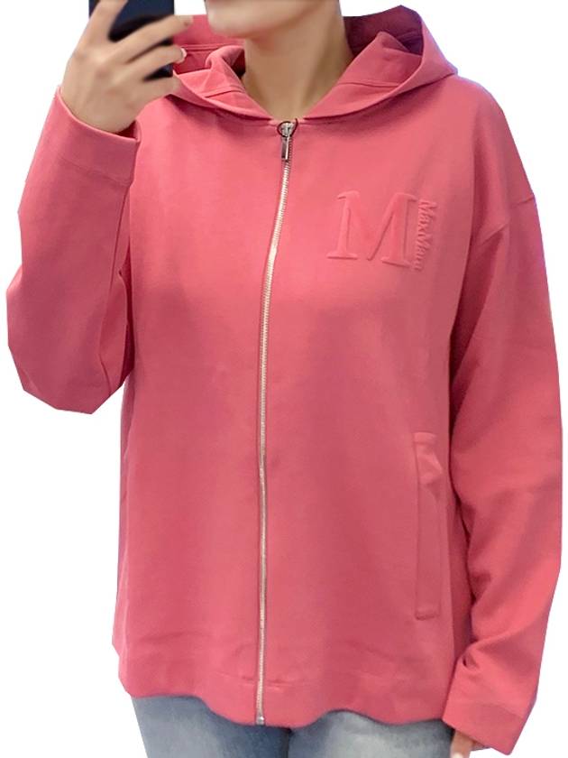 Vera Logo Hooded Zip Jacket Pink - S MAX MARA - BALAAN 2