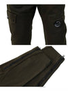 Men's Lens Satin Zipper Straight Pants Khaki - CP COMPANY - BALAAN.