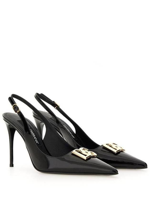 23 fw Glossy Leather Slingback Pumps Dolce GABBANA CG0680 A1037 80999 B0230462700 - DOLCE&GABBANA - BALAAN 3