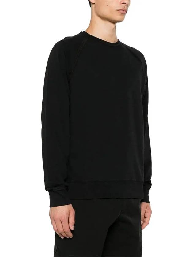 Light Fleece Logo Crew Neck Sweatshirt Black - CP COMPANY - BALAAN 3