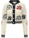 Rose intarsia cable knit cardigan FKC603BY1506 - THOM BROWNE - BALAAN 3