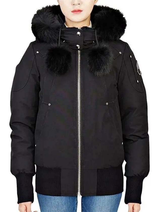 Women's Original Debbie Bomber Jacket Black Fox Fur Black - MOOSE KNUCKLES - BALAAN 2