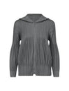 PLEATS PLEASE PP48 JC401 12 Fluffy Basic Hooded Jacket - ISSEY MIYAKE - BALAAN 2