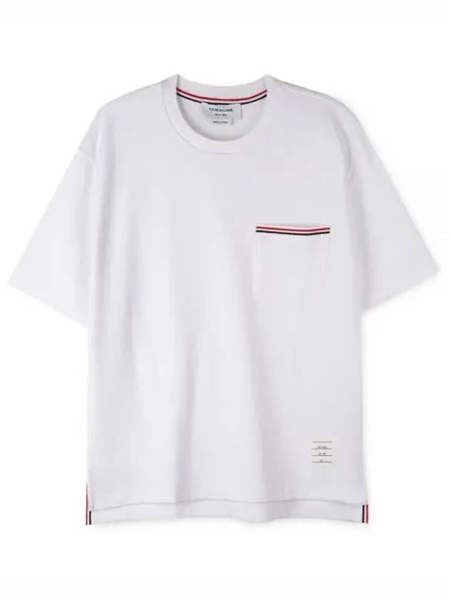 Cotton Oversized Pocket Short Sleeve T-Shirt White - THOM BROWNE - BALAAN 2