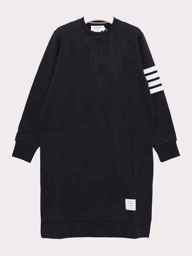 Classic Loopback 4-Bar Sweater Midi Dress Light Navy - THOM BROWNE - BALAAN 4