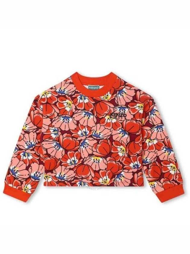 Kenzo Girls Floral Print Cotton Sweatshirt Size 4Y - KENZO - BALAAN 1