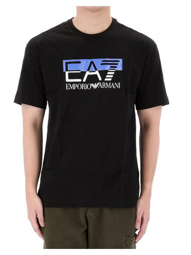 EA7 Logo Cotton Short Sleeve T-Shirt Black - EMPORIO ARMANI - BALAAN 1