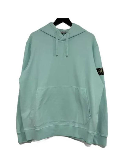 Wappen Patch Cotton Fleece Hoodie Aqua - STONE ISLAND - BALAAN 2