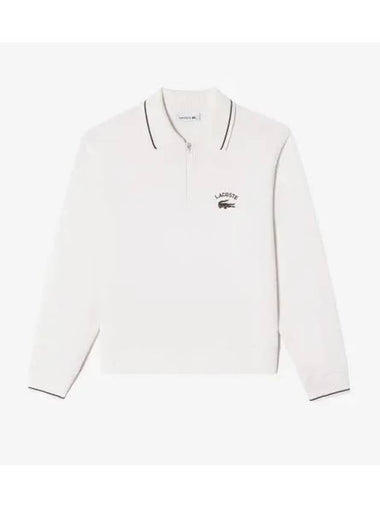 Women s CP Chouli Collar Half Zip Up OFFWHITE Off White - LACOSTE - BALAAN 1