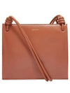 Logo Print Square Leather Tote Bag Rose Wood - JIL SANDER - BALAAN 3