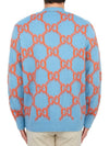 GG Intarsia Wool Cardigan Orange Light Blue - GUCCI - BALAAN 4