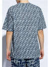 FF Cotton Short Sleeve T-Shirt Blue - FENDI - BALAAN 3