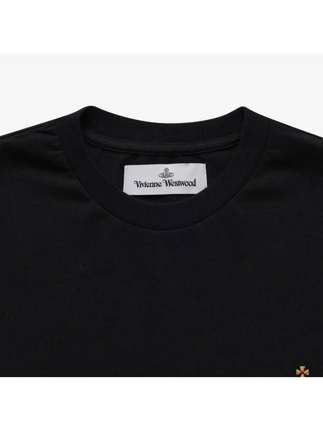 ORB Logo Cotton Short Sleeve T-Shirt Black - VIVIENNE WESTWOOD - BALAAN 4