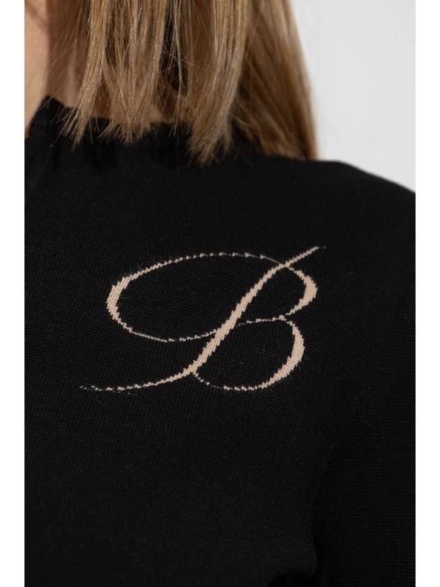 Blumarine Cardigan With Logo, Women's, Black - BLUMARINE - BALAAN 5