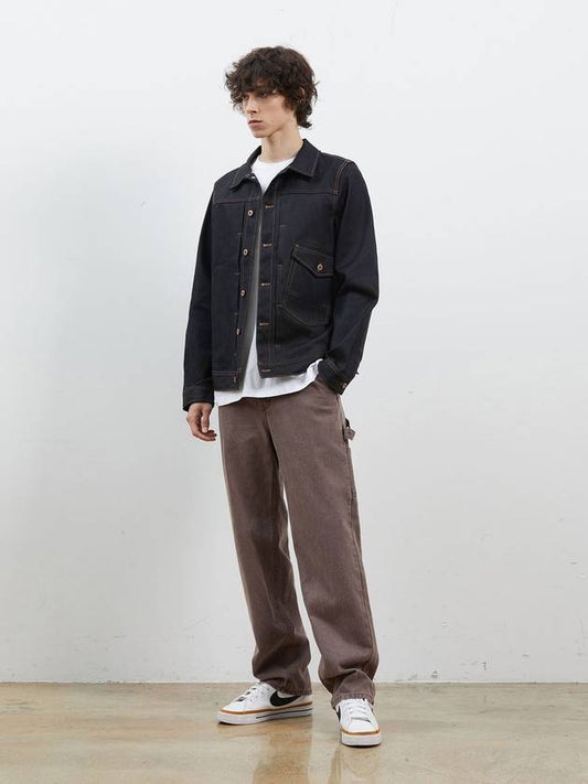 Denim raw selvedge one pocket jacket indigo - CORK - BALAAN 2