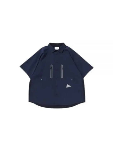 24 Tech Ss Shirt Navy 5744153127 120 Short Sleeve - AND WANDER - BALAAN 1