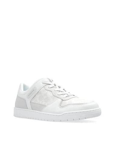 C201 Signature Canvas Low Top Sneakers White - COACH - BALAAN 1