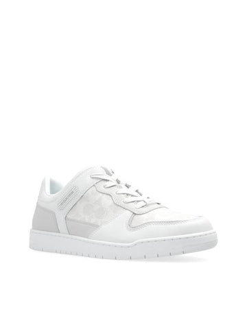 C201 Signature Canvas Low Top Sneakers White - COACH - BALAAN 1