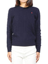 Embroidered Logo Pony Cable Knit Top Navy - POLO RALPH LAUREN - BALAAN 2