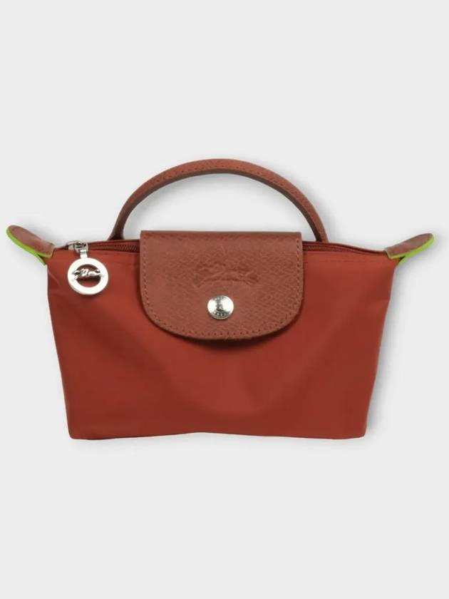 Le Pliage Green Handle Pouch Bag Chestnut - LONGCHAMP - BALAAN 3