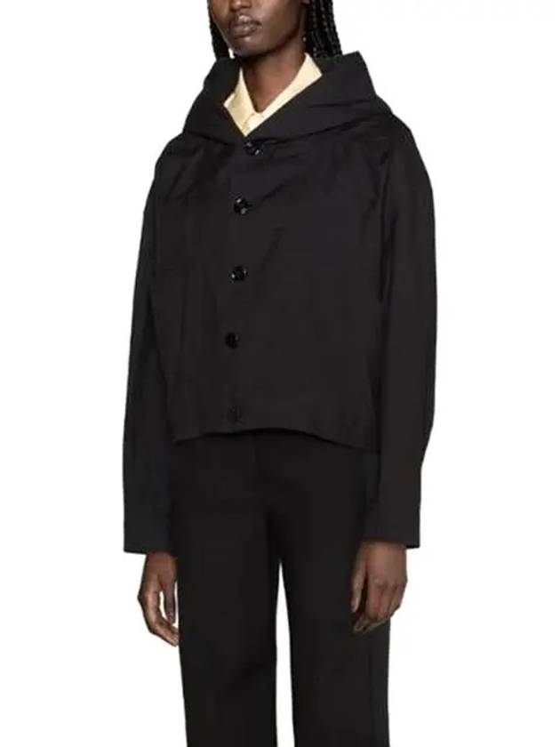 Cotton Crinkled Finish Jacket Black - LEMAIRE - BALAAN 3