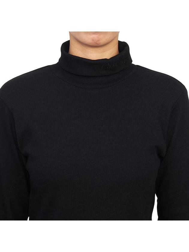 Embroidered Logo Mock Neck Long Sleeve T-Shirt Black - CARHARTT WIP - BALAAN 6