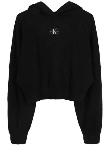 Black monologo hooded sweatshirt J20J221441 BEH - CALVIN KLEIN - BALAAN 1