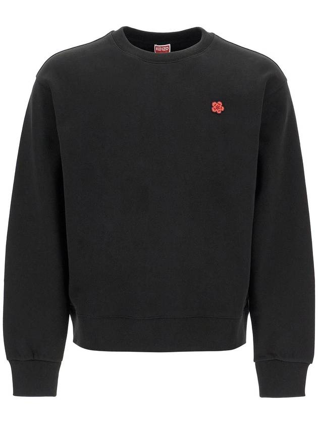 Boke Flower Embroidery Crew Neck Cotton Sweatshirt Black - KENZO - BALAAN 2