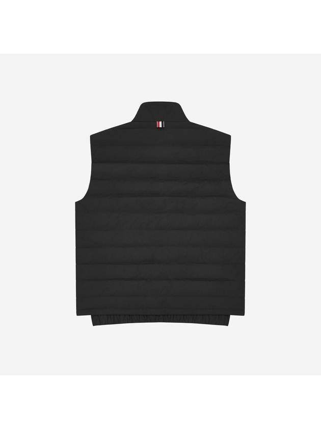 4 Bar Poly Twill Down Vest Charcoal - THOM BROWNE - BALAAN 3