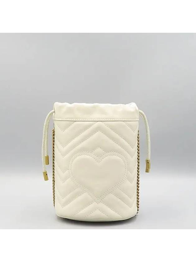 575163 Ivory leather GG Marmont mini bucket cross bag - GUCCI - BALAAN 4