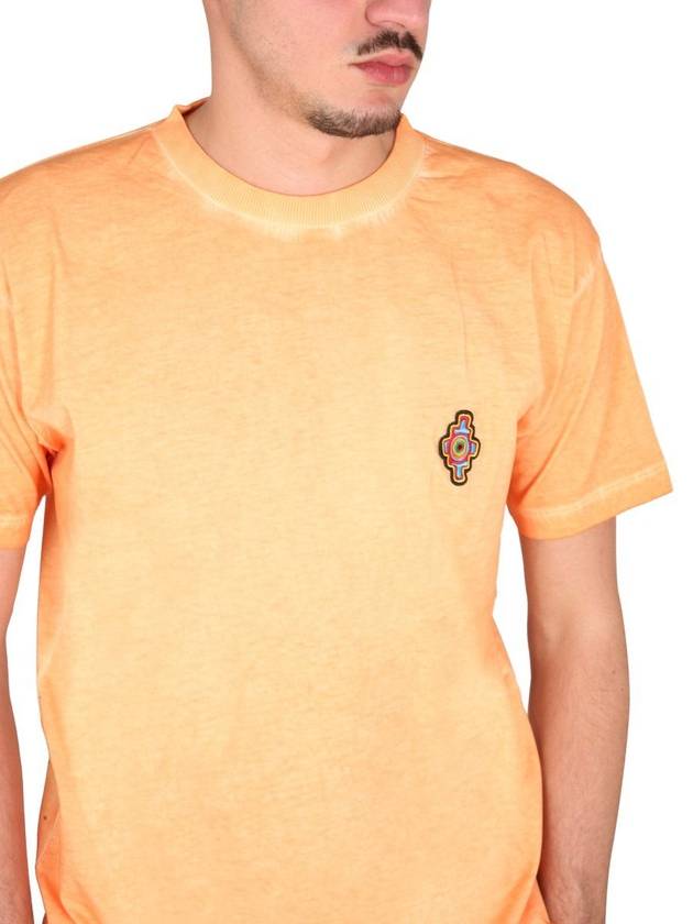 Sunset Cross Short Sleeve T-Shirt Orange - MARCELO BURLON - BALAAN 5