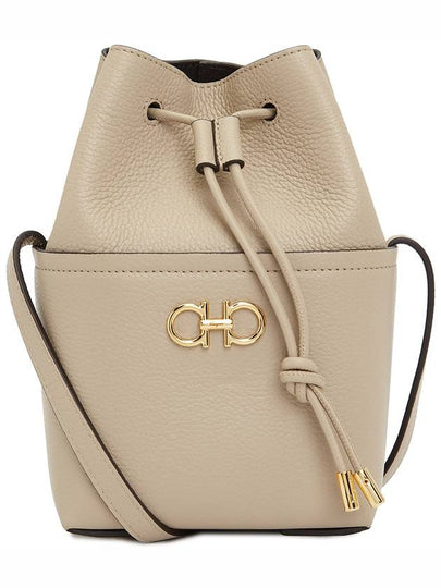 Gancini Mini Bucket Bag Beige - SALVATORE FERRAGAMO - BALAAN 2