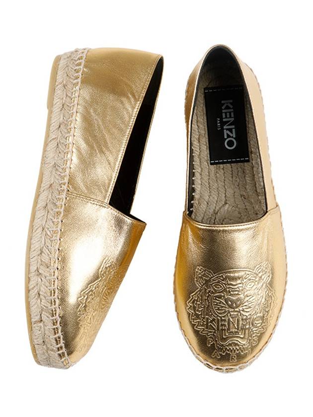 Embossed Metallic Espadrilles Gold - KENZO - BALAAN 4