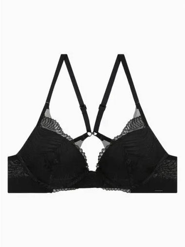 Underwear Women CK Black Geo Lace AF Push up Plunge ADD A QF7908ADUB1 - CALVIN KLEIN - BALAAN 1