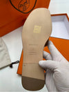 Oran Calfskin Slippers Gold Piqures Ecrues - HERMES - BALAAN 6