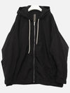 Oversized Drawstring Raincoat Black - RICK OWENS - BALAAN 4