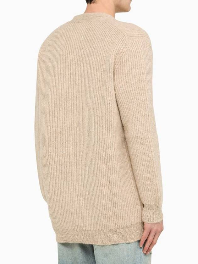 Stitch Alpaca Wool Knit Oversized Fit Cardigan Beige - MAISON MARGIELA - BALAAN 4