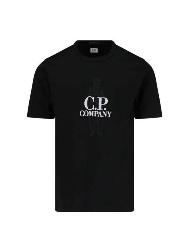 Logo Short Sleeve T-Shirt Black - CP COMPANY - BALAAN 2