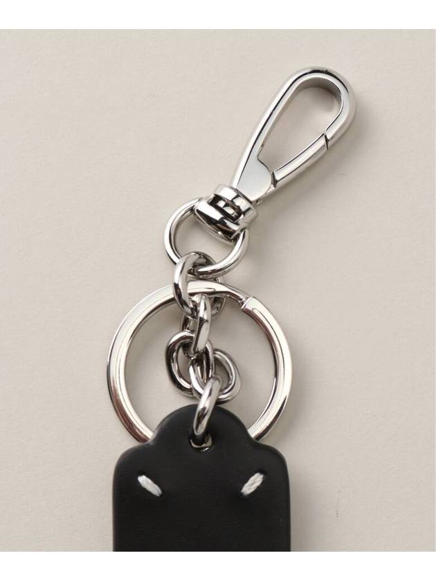 Four Stitch Logo Leather Keyring Black - MAISON MARGIELA - BALAAN 5